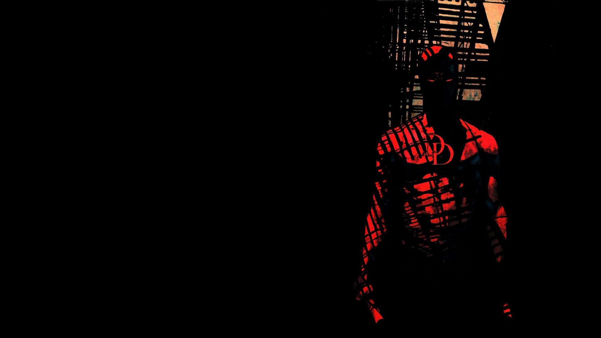 Daredevil, Marvel, Ombre, Rosso, Sfondo nero, 1920x1080, wallpaper desktop