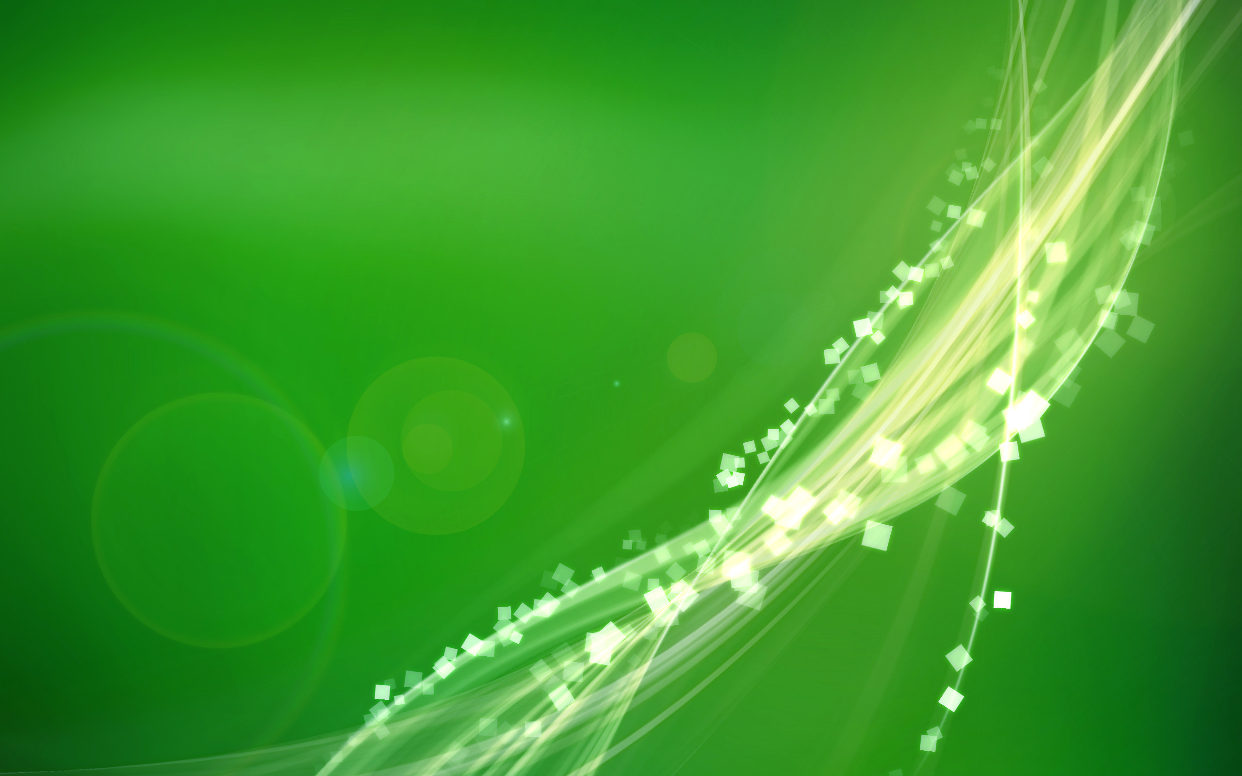 Onde di luce, Bokeh, Verde, 2K, sfondo per portatile