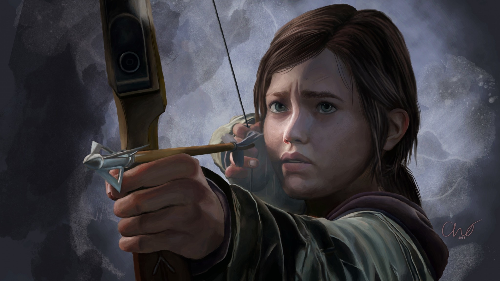 The Last of Us, Ellie, Arco, Pittura digitale, Full HD, sfondo desktop