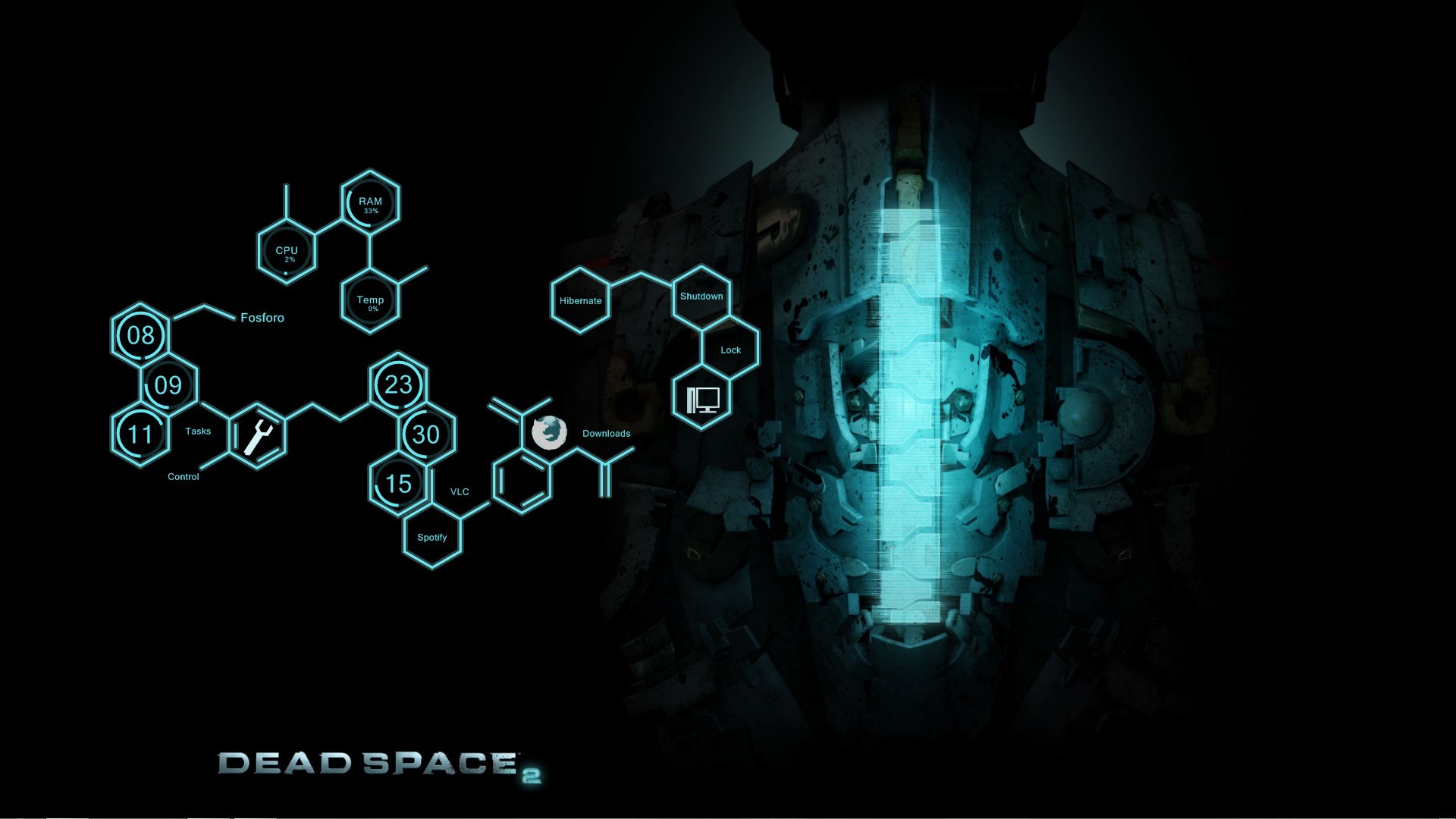 Isaac Clarke, Dead Space 2, Formule chimiche, Tuta RIG, Ciano, 1920x1080, sfondo per PC