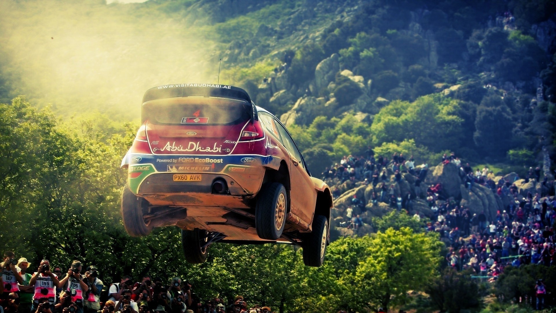 Rally, Auto da rally, Abu Dhabi, Salto, Pubblico, 16:9 Full HD, sfondo widescreen