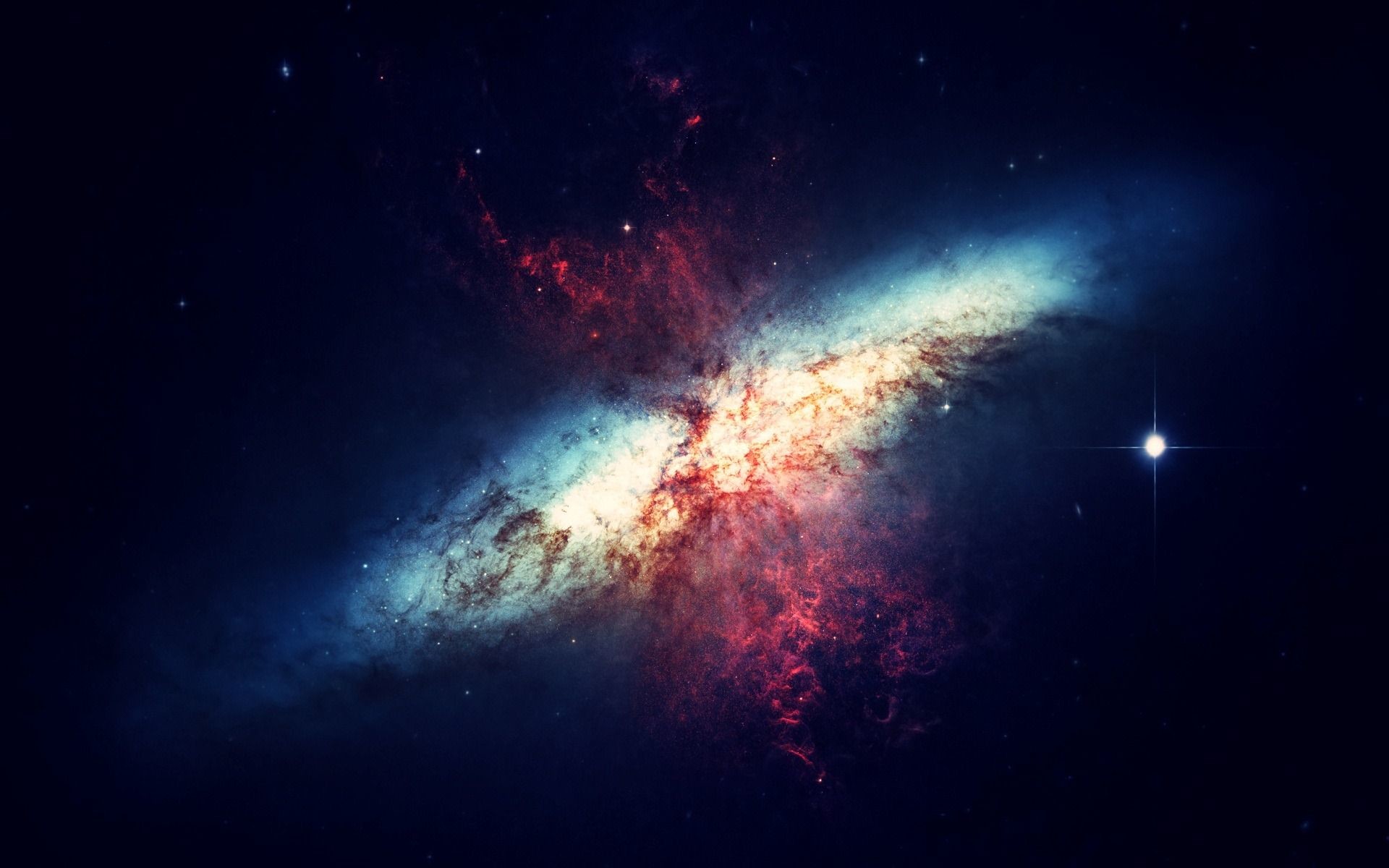 Galassia Sigaro, M82, Hubble, Full HD, sfondo per PC
