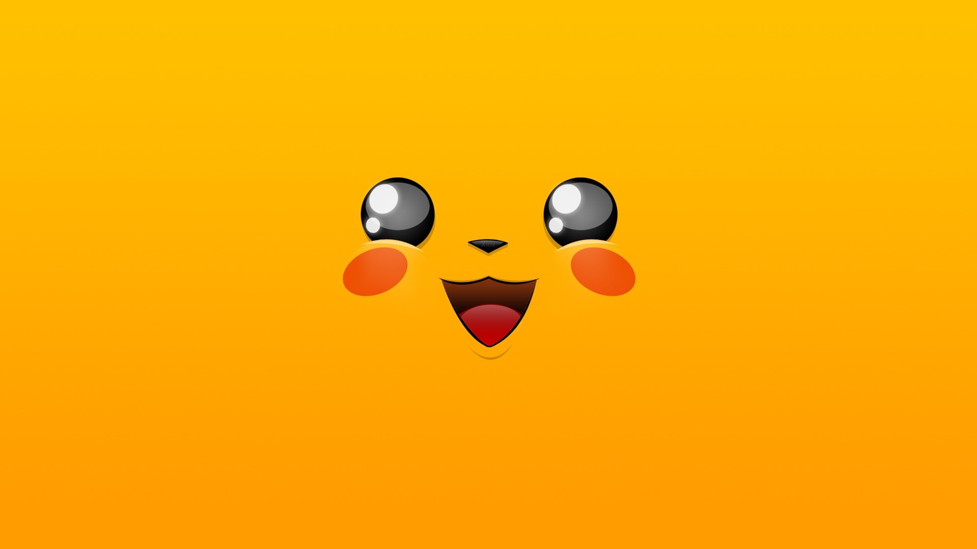 Pikachu, Pokémon, Minimalismo, Arancione, 16:9 Full HD, sfondo widescreen