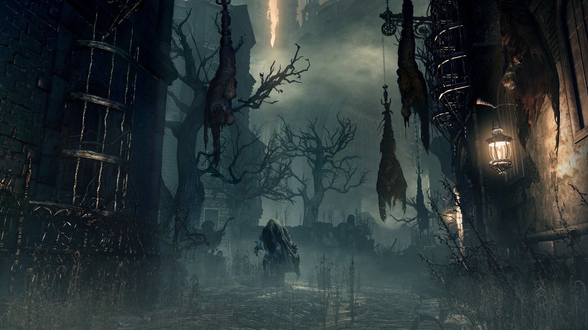 Bloodborne, Yharnam, Strada, Notte, Full HD, sfondo per PC