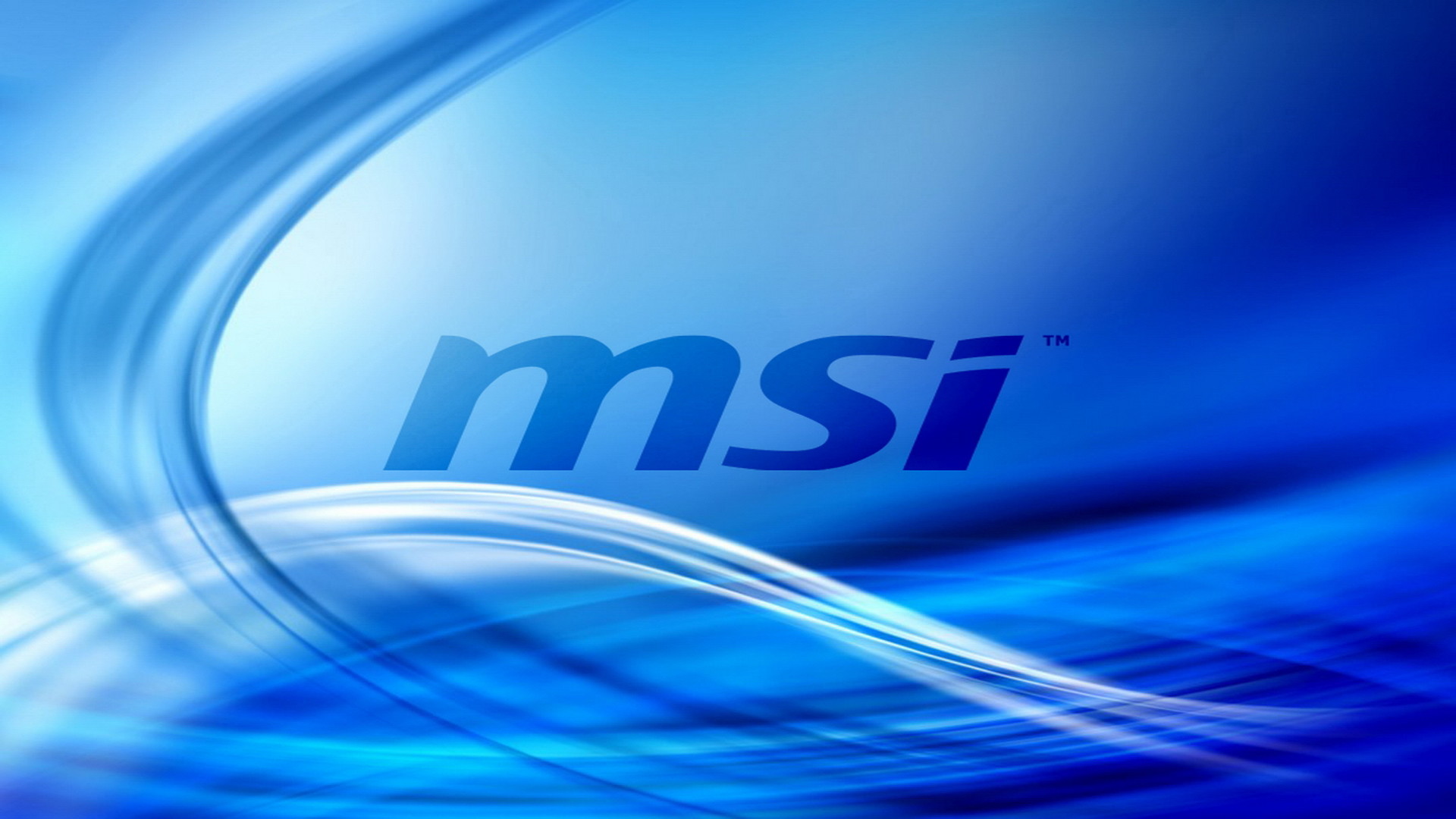 MSI, Logo MSI, Onde blu, Astratto, Full HD 1080p, sfondo desktop