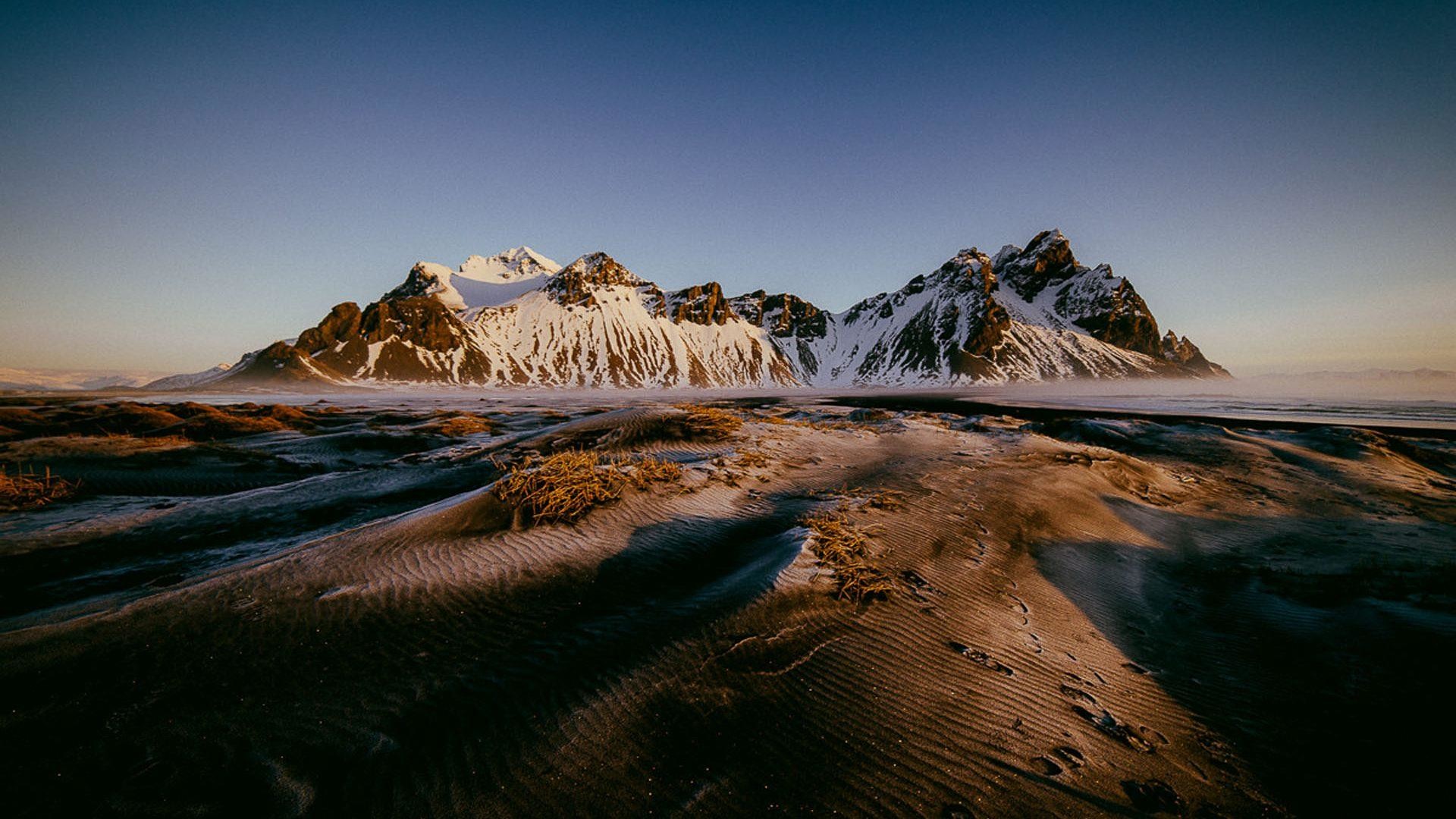 Vestrahorn, Stokksnes, Islanda, Dune, Montagne, Full HD, wallpaper desktop