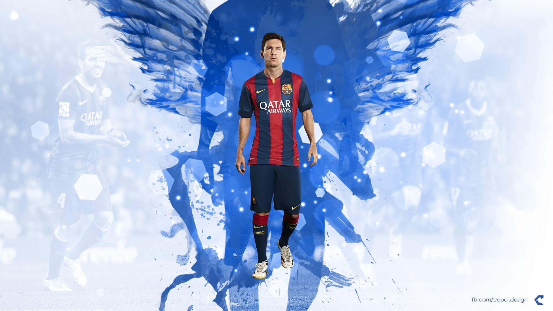 FC Barcelona, Ali blu, Arte digitale, Full HD, sfondo per PC e portatile