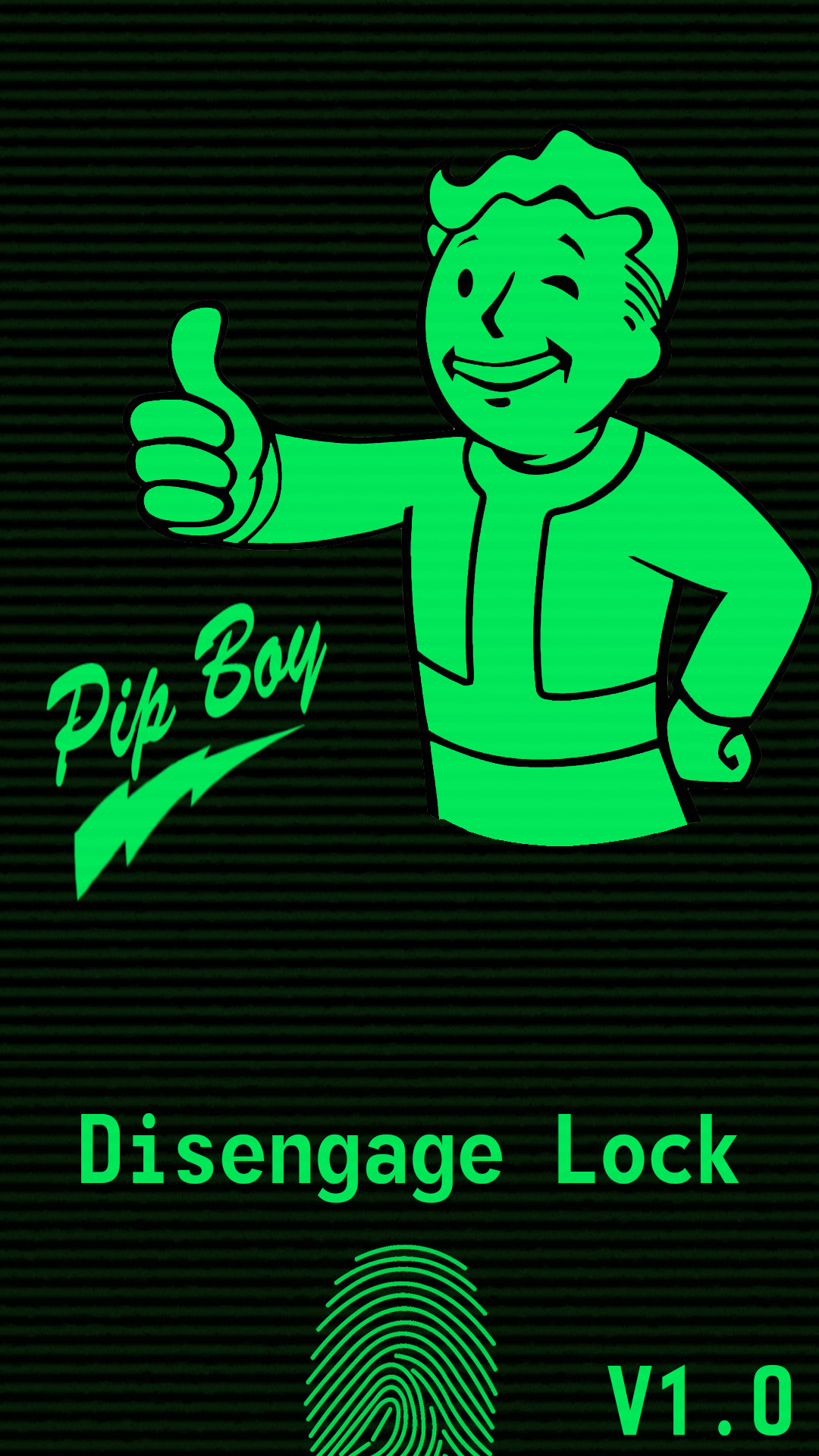 Pip-Boy, Vault Boy, Fallout, Schermata di blocco, Verde, Full HD, sfondo per smartphone