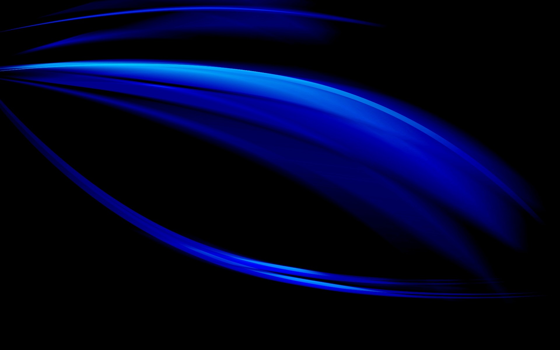 Linee curve, Blu elettrico, Sfondo nero, Astratto, 16:10 Full HD, wallpaper widescreen