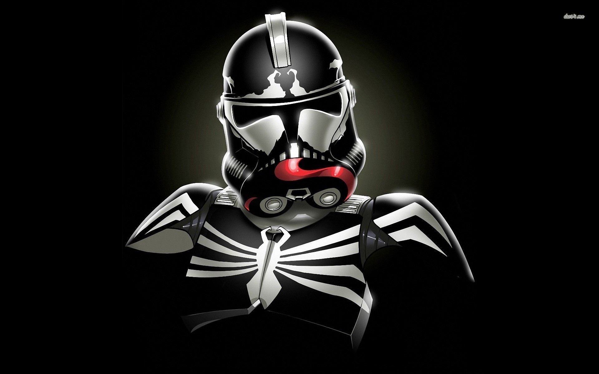 Stormtrooper, Venom, Star Wars, Crossover, Sfondo nero, 16:10 Full HD, wallpaper widescreen
