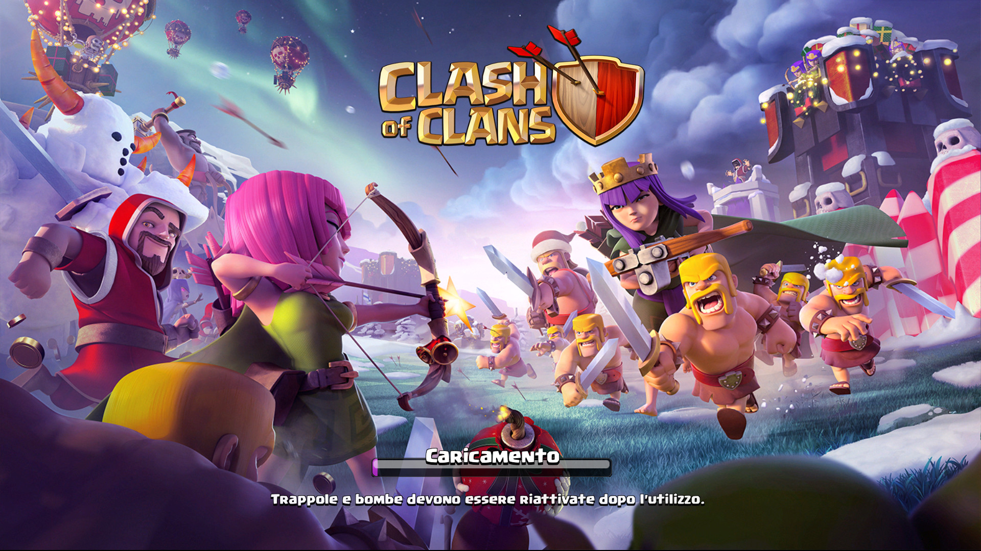 Arciera, Barbaro, Clash of Clans, Schermata di caricamento, Battaglia, sfondo desktop 1920x1080