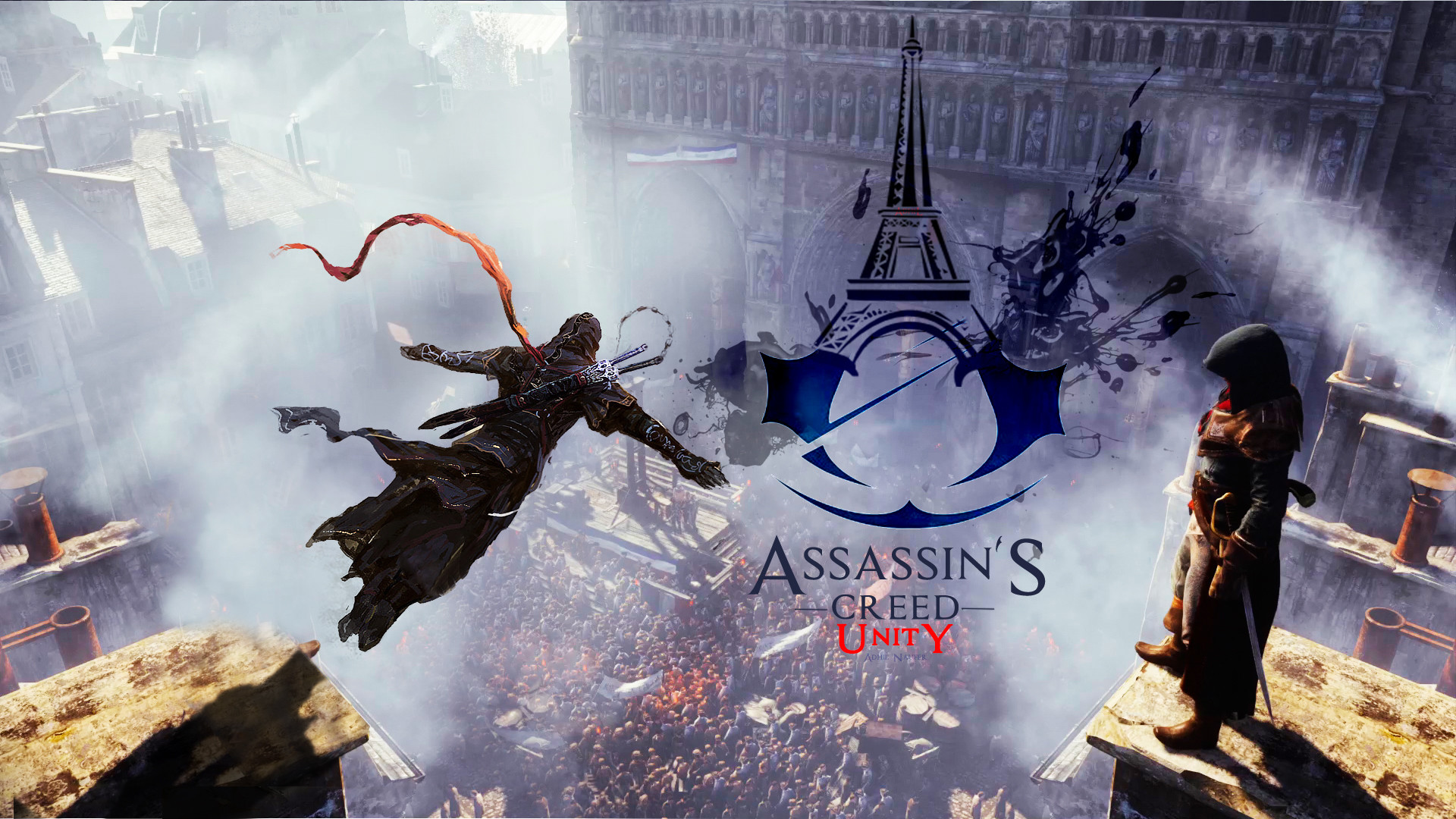 Arno Dorian, Assassin's Creed Unity, Torre Eiffel, Salto della fede, sfondo desktop Full HD