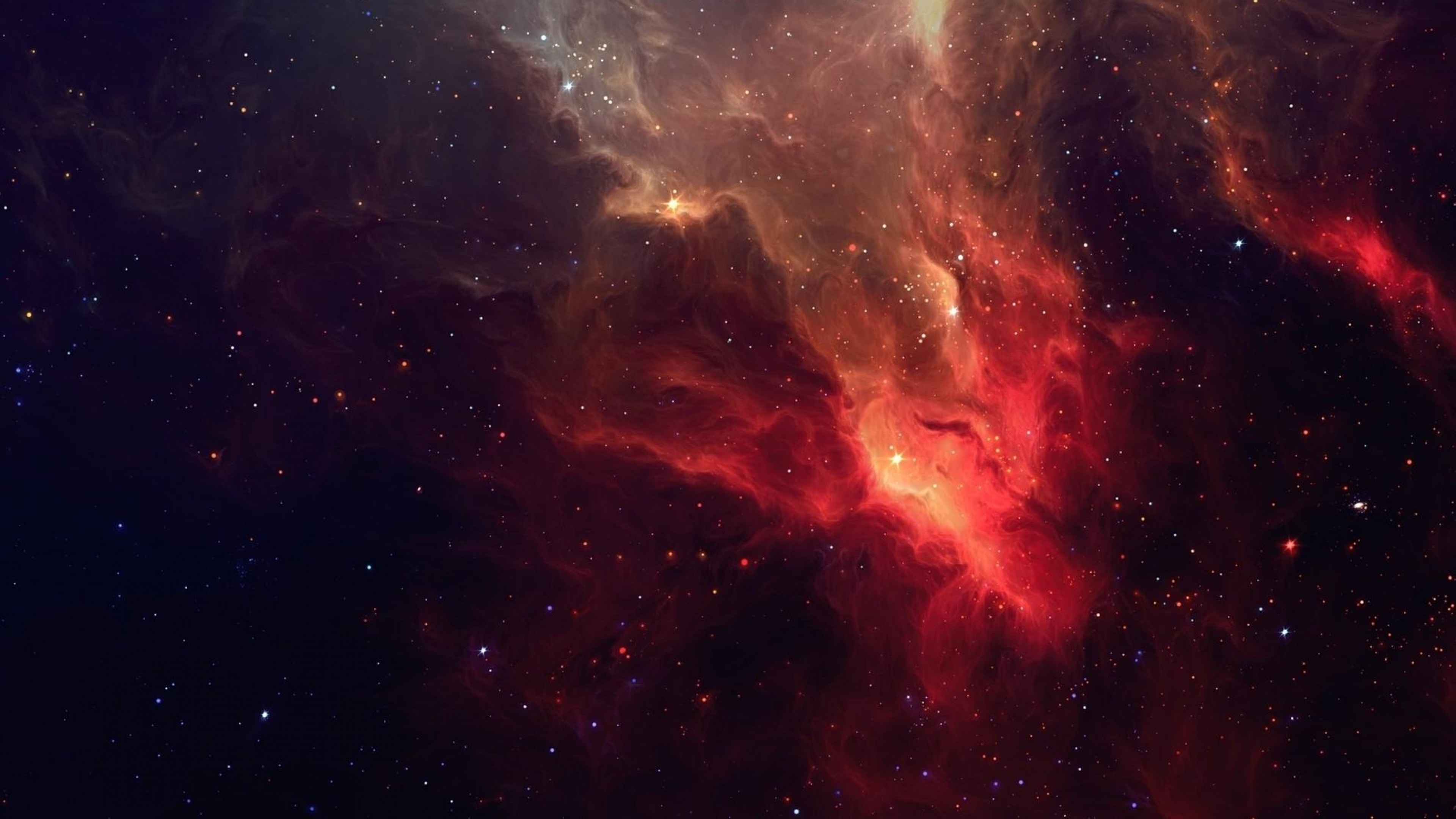 Nebulosa, Rosso, Spazio profondo, Stelle, 4K, sfondo desktop