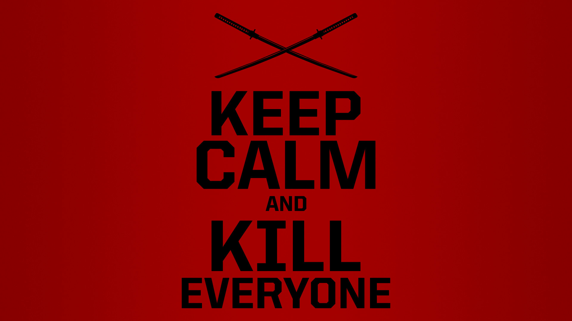 Deadpool, Keep Calm and Kill Everyone, Katane, Sfondo rosso, Full HD, wallpaper per PC