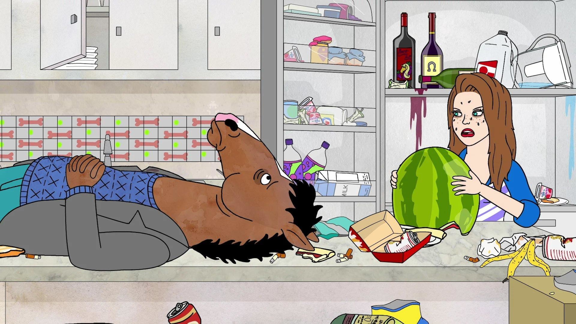 BoJack Horseman, Sarah Lynn, Cucina, Anguria, Full HD, sfondo per PC