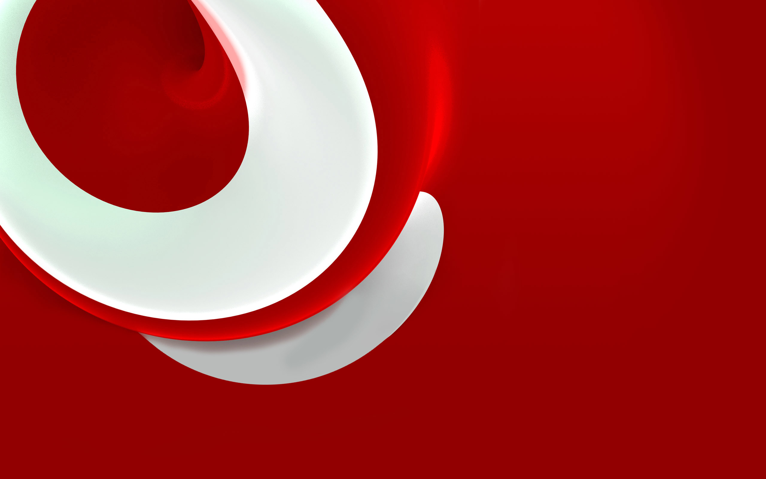 Forme curve, Rosso e bianco, 3D, Astratto, 2560x1600, immagine di sfondo
