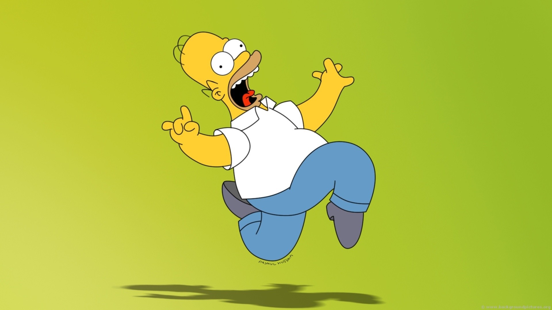 Homer Simpson, I Simpson, Verde, Full HD, sfondo per portatile