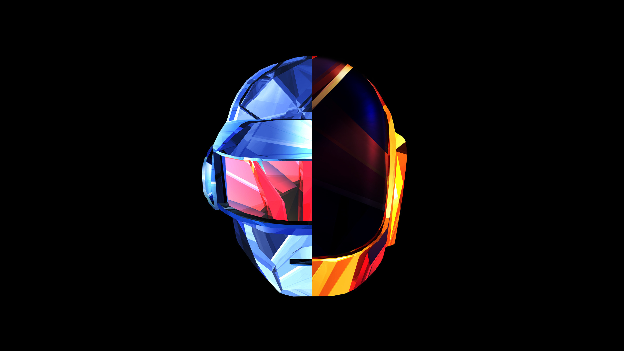 Daft Punk, Casco, Low poly, Sfondo nero, 2K, wallpaper desktop