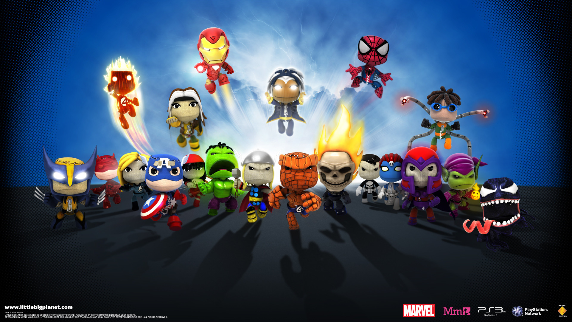 Marvel Super Hero Squad, Iron Man, Wolverine, Hulk, Chibi, 16:9 Full HD, sfondo widescreen