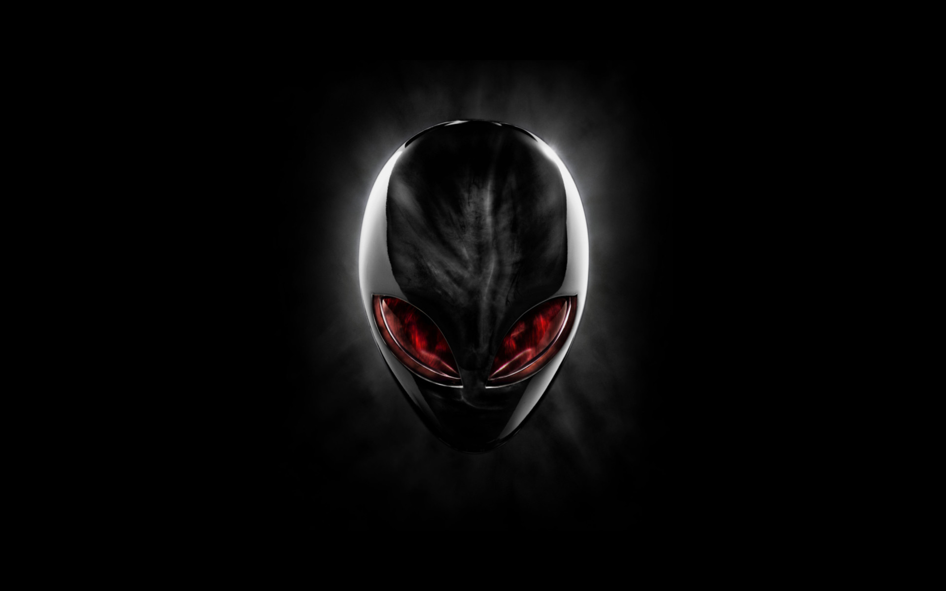 Alienware, Logo alieno, Occhi rossi, Sfondo nero, 16:10 Full HD, wallpaper widescreen