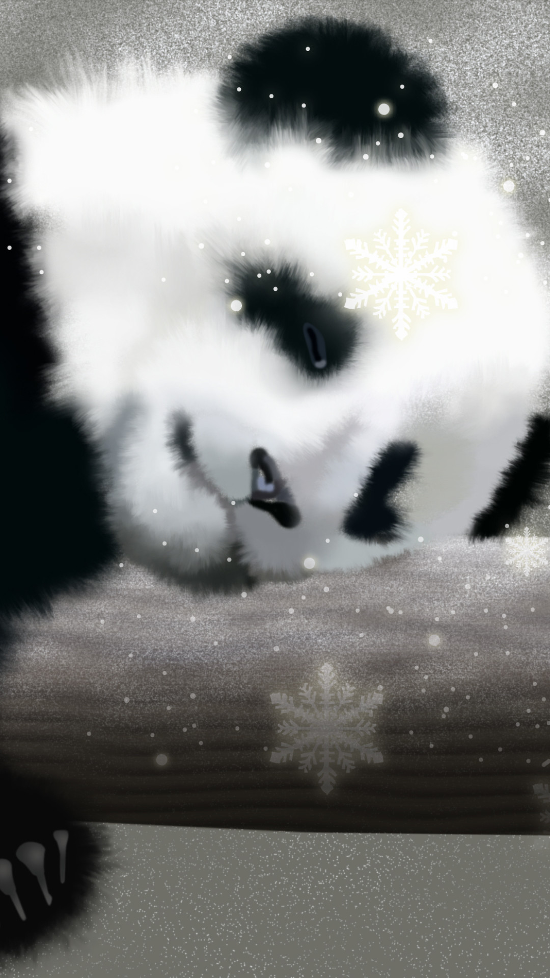 Cucciolo di panda, Ramo, Bianco e nero, Full HD, schermata di blocco del cellulare