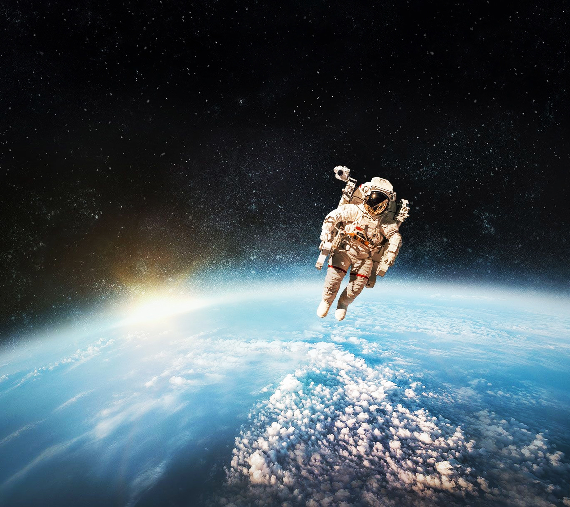Astronauta, Terra, Spazio, Alba, schermata Home Galaxy S8