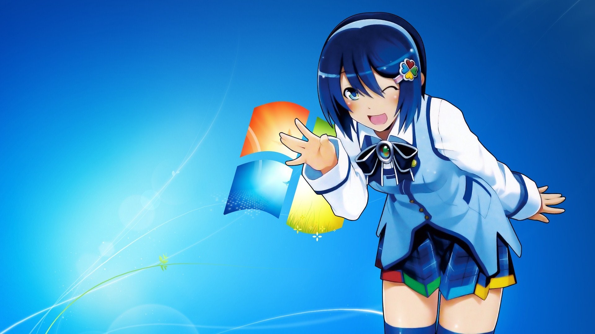 Nanami Madobe, Windows 7, Anime, Mascotte, Full HD, sfondo per portatile