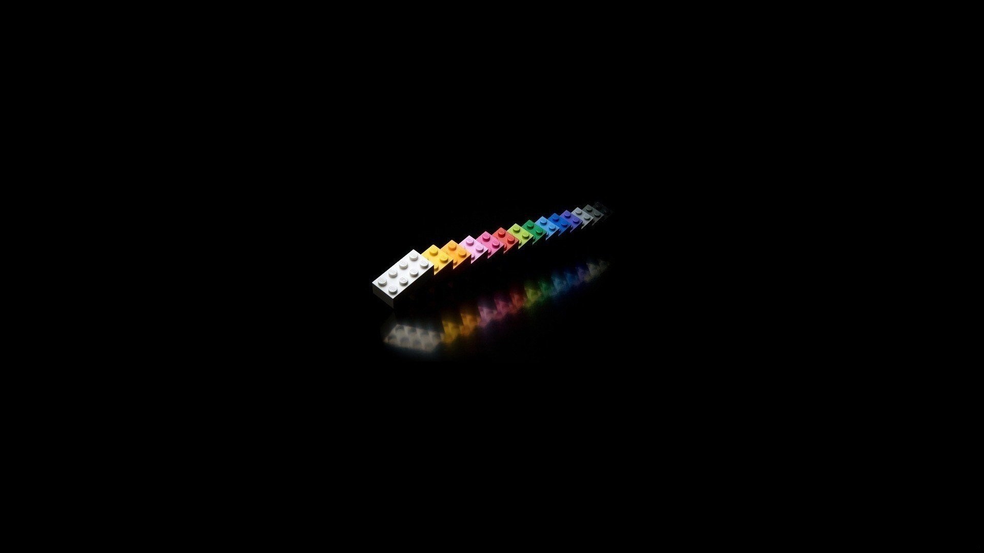 Mattoncini LEGO, Arcobaleno, Sfondo nero, Full HD, wallpaper per portatile