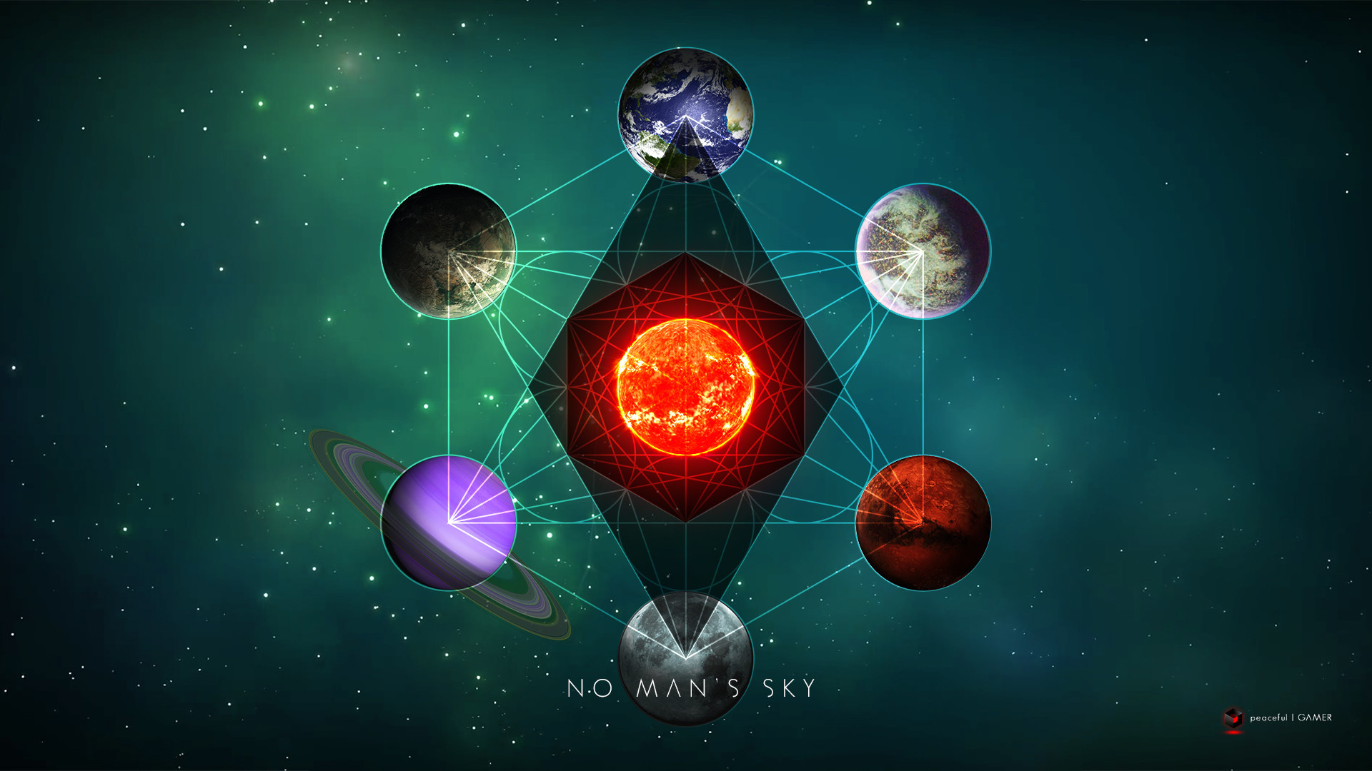 No Man's Sky, Pianeti, Sole, Geometria, Full HD 1080p, sfondo desktop