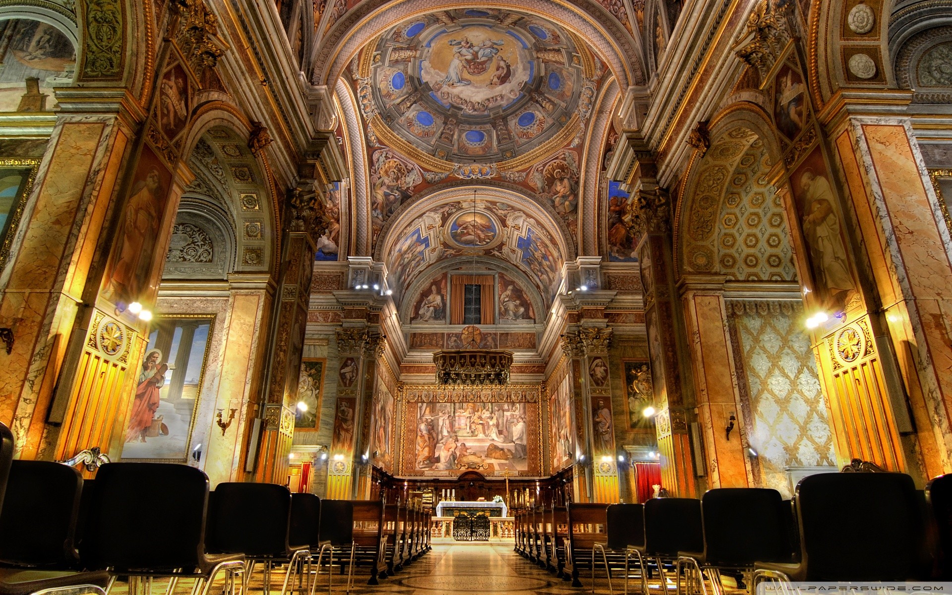 Chiesa, Interno, Roma, Affreschi, 1920x1200, sfondo MacBook Pro