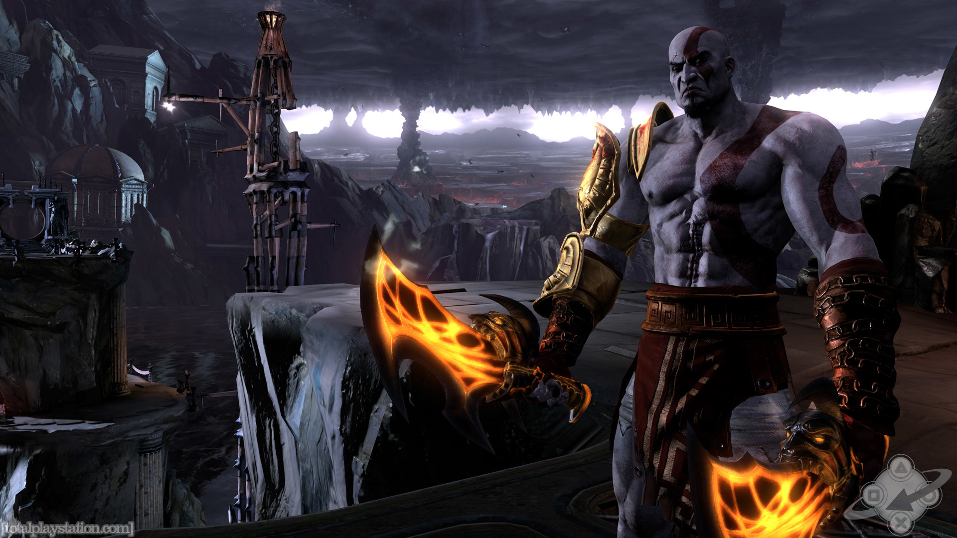 Kratos, God of War III, Lame del Caos, Olimpo, Full HD, sfondo desktop