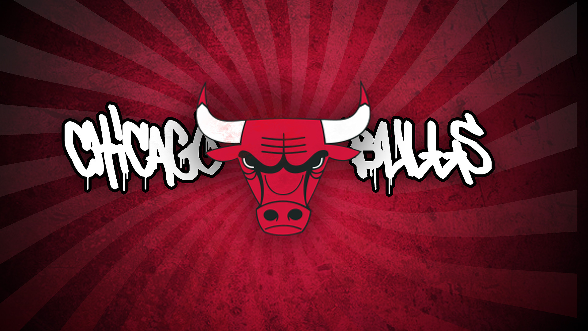 Chicago Bulls, Logo, NBA, Graffiti, Rosso, Full HD 1080p, sfondo desktop