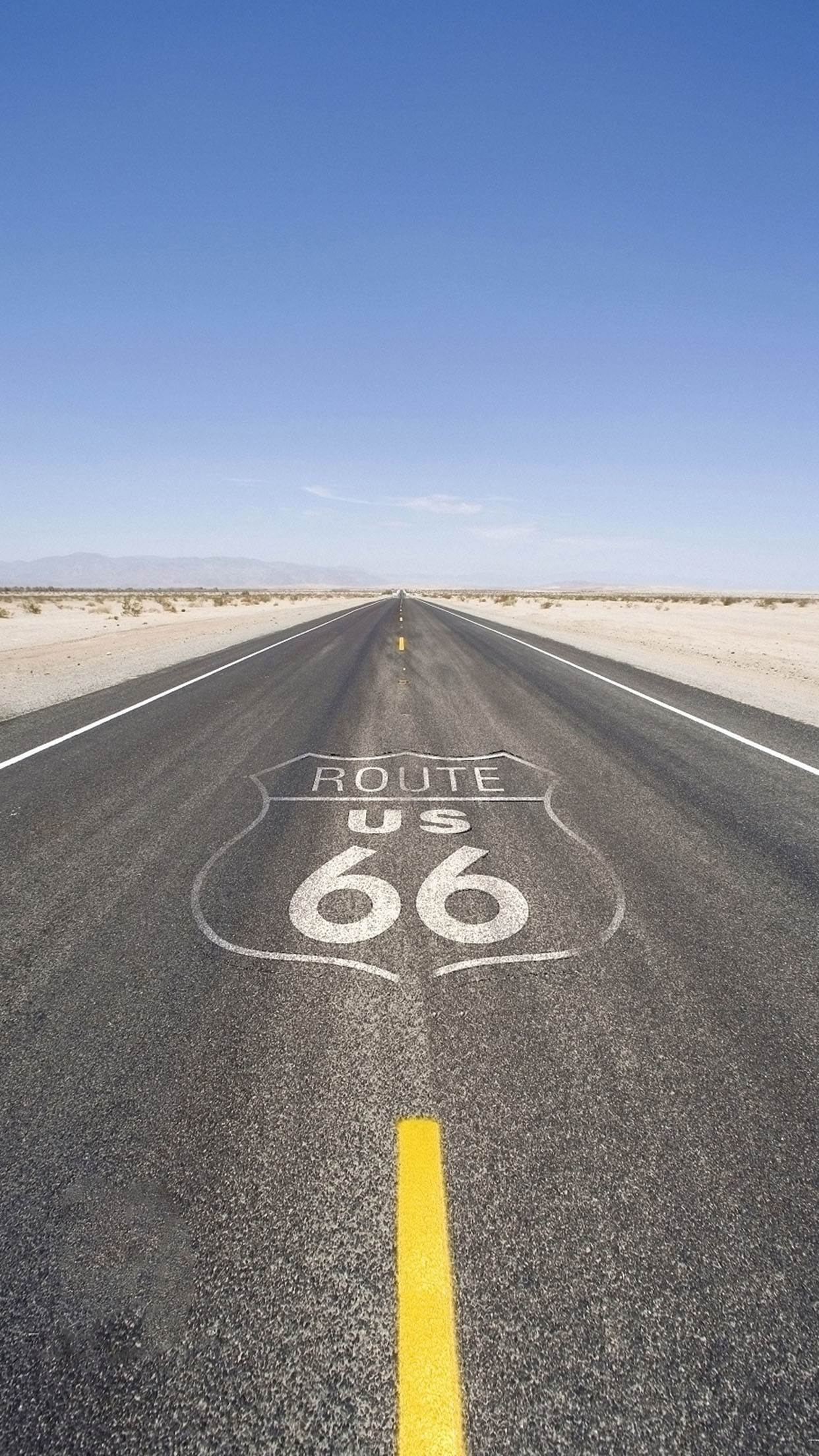 Route 66, Scudo Route 66, Asfalto, Verticale, Full HD, sfondo per smartphone