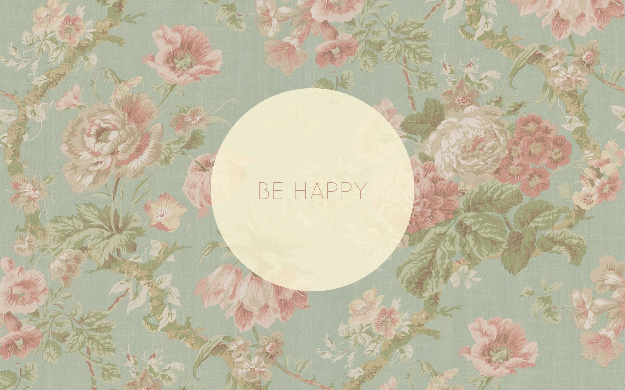 Be Happy, Floreale, Vintage, Pastello, 2560x1600, sfondo per PC