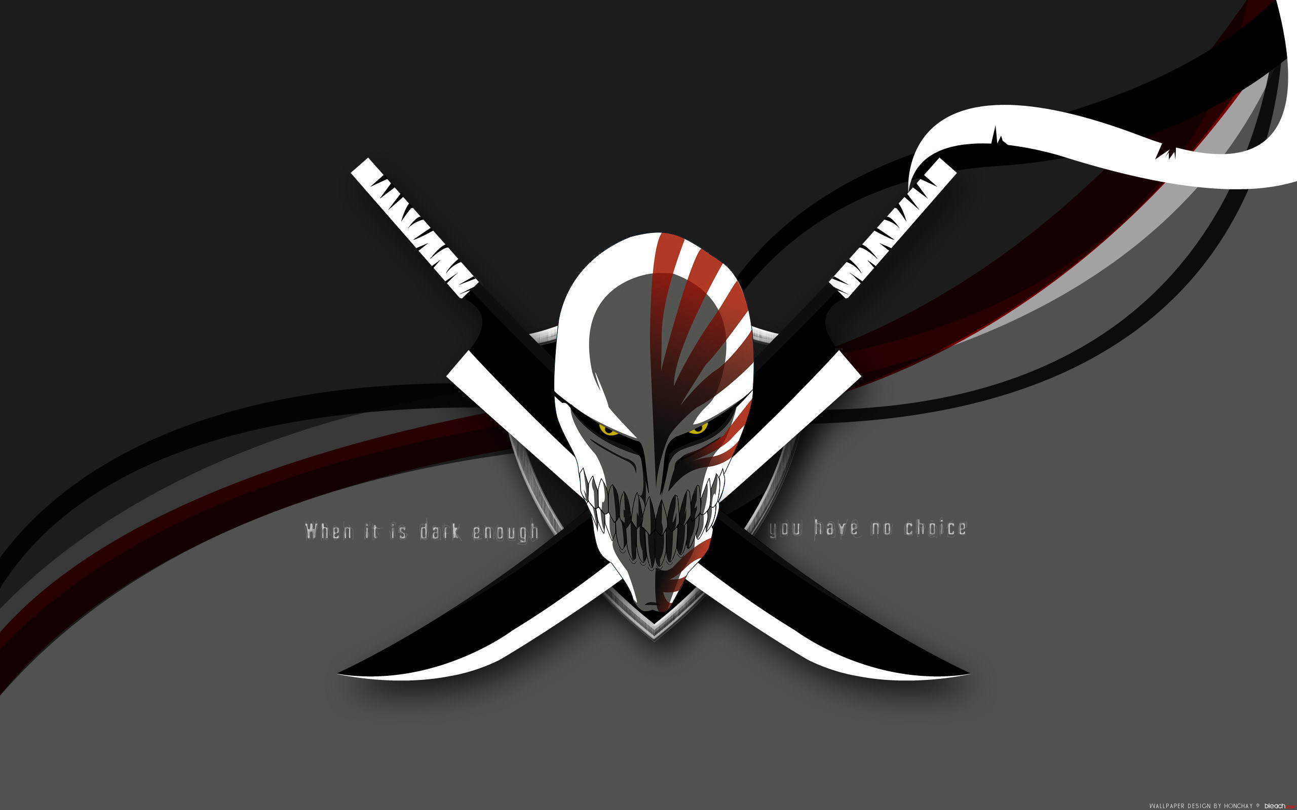 Maschera Hollow, Bleach, Spade incrociate, Grigio, 2K, sfondo per PC
