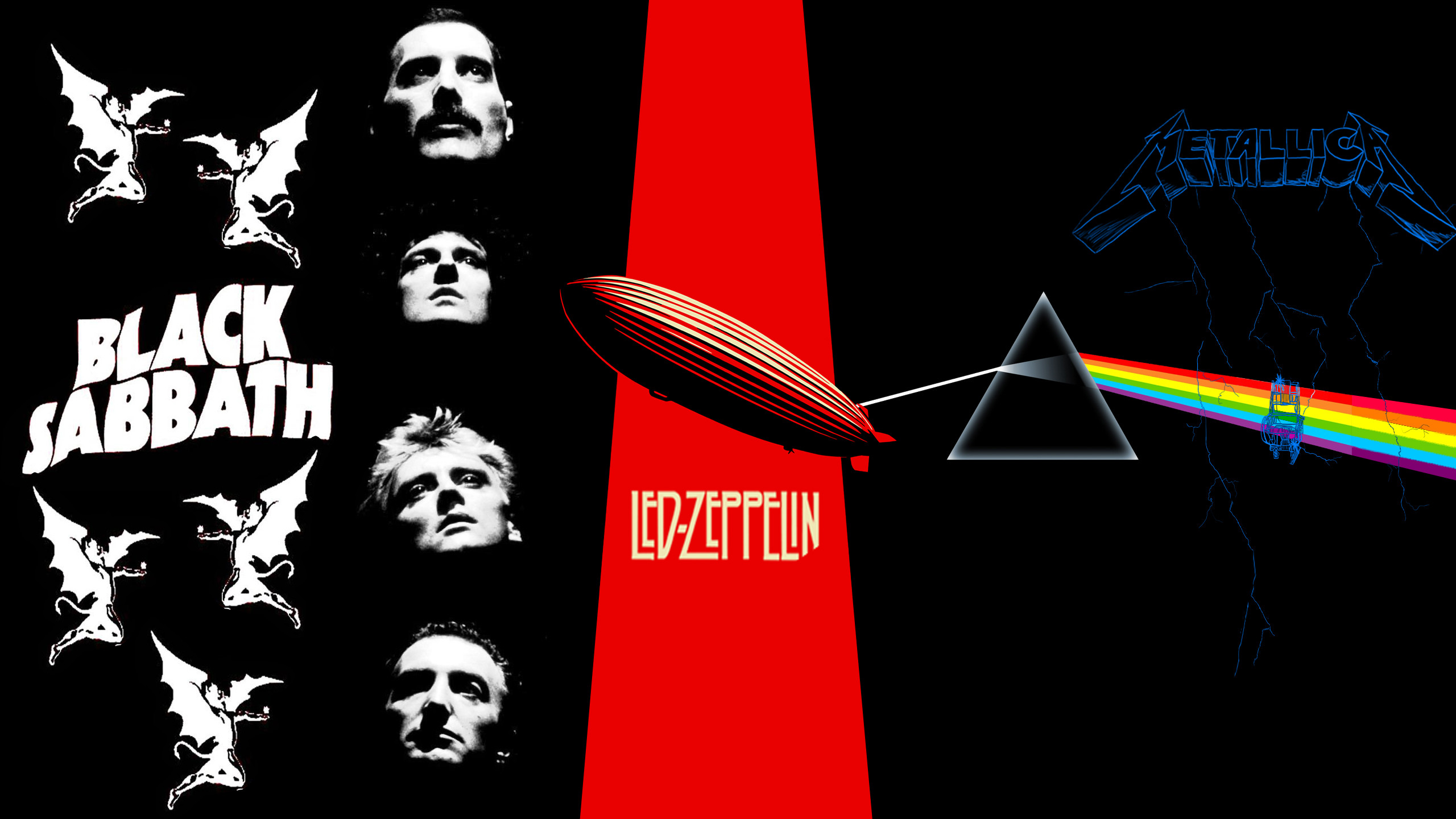 Black Sabbath, Queen, Led Zeppelin, Pink Floyd, Metallica, The Dark Side of the Moon, immagine di sfondo