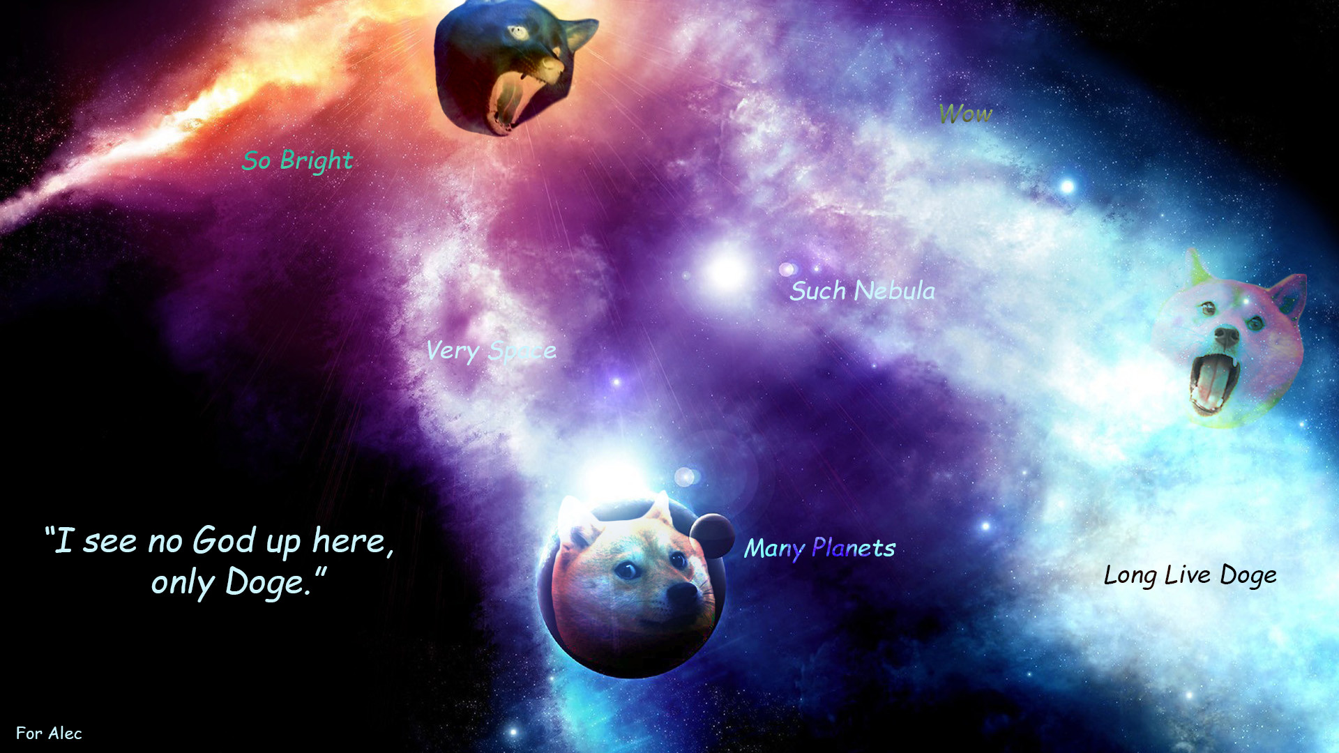 Doge, Nebulosa, Pianeti, Meme, Full HD, sfondo Windows 11
