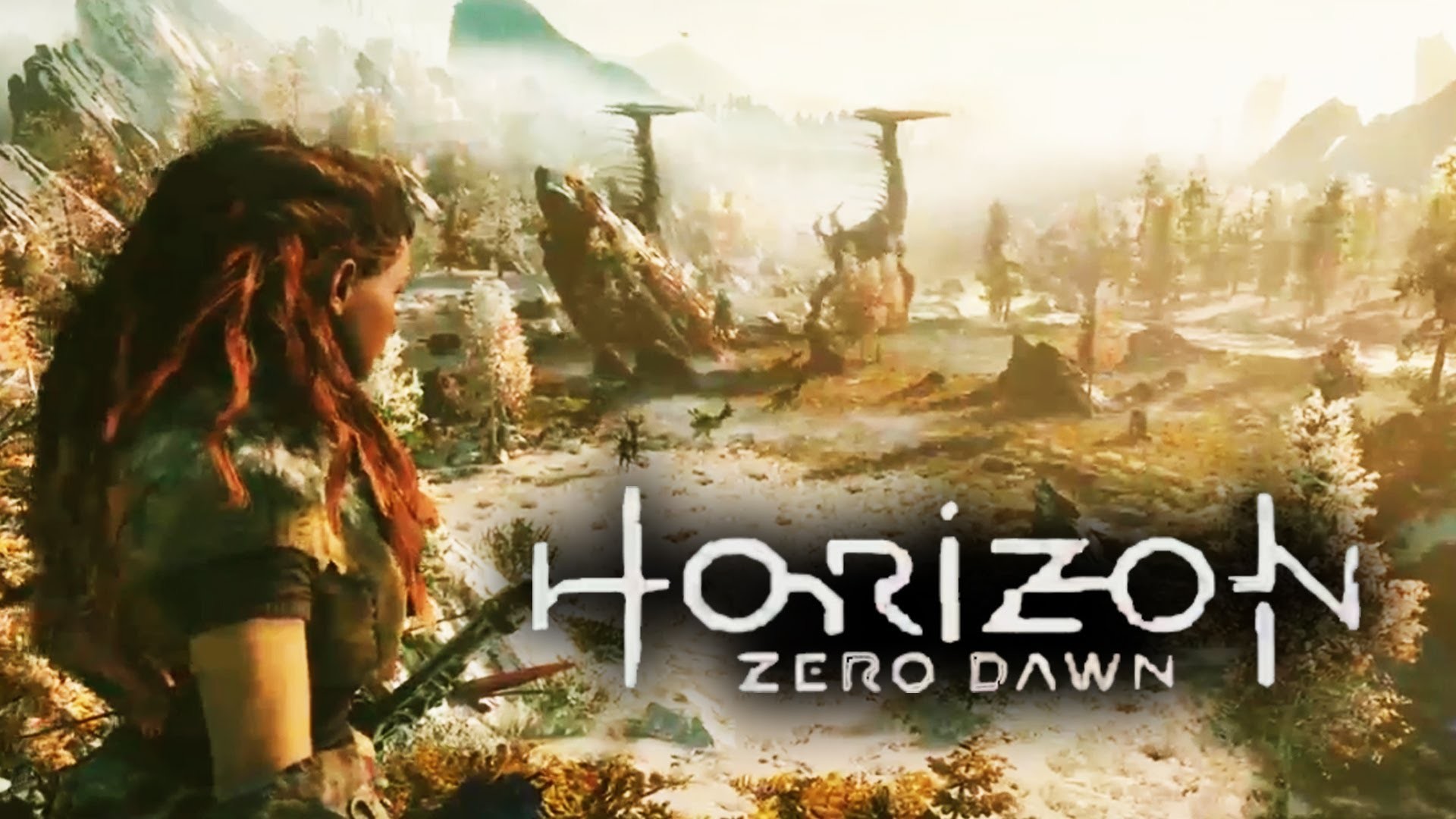 Aloy, Horizon Zero Dawn, Logo, Paesaggio, Full HD, sfondo desktop