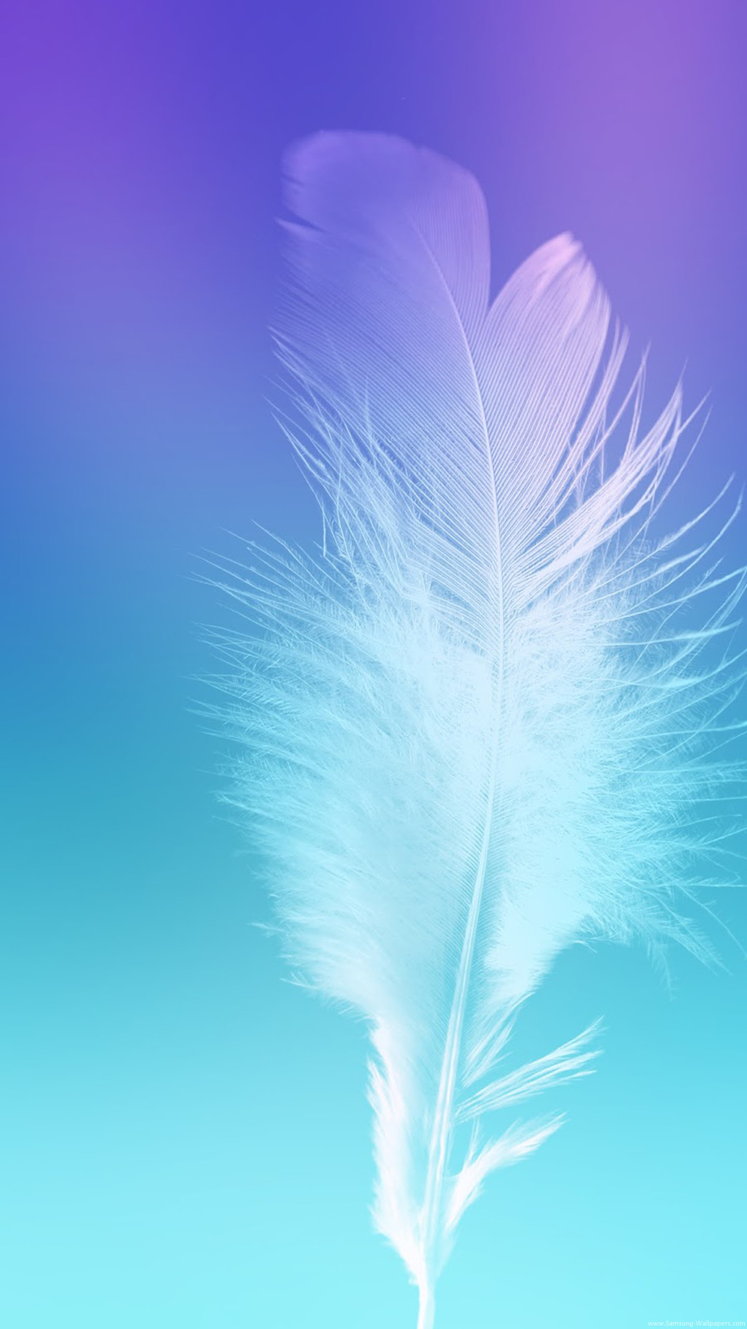 Piuma, Sfumatura, Viola, Azzurro, Full HD, sfondo Samsung S7