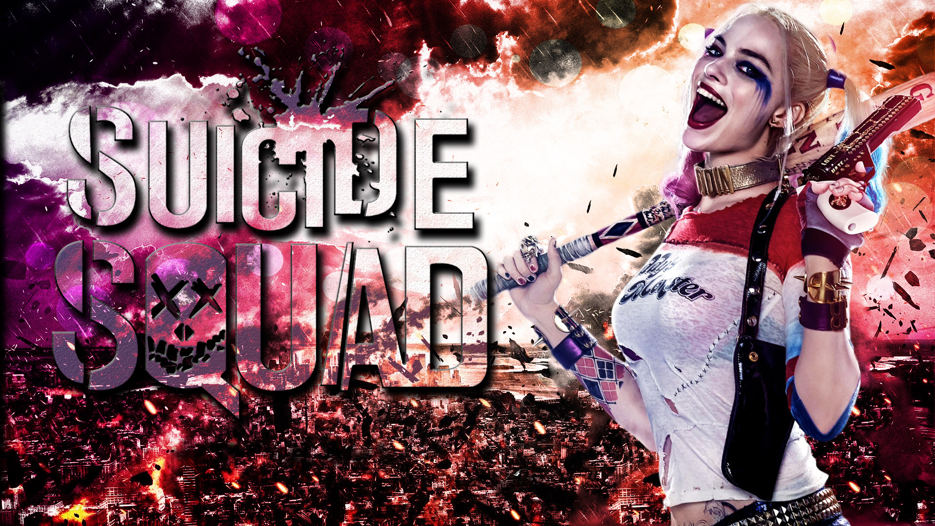 Harley Quinn, Margot Robbie, Suicide Squad, Logo, Full HD, sfondo desktop