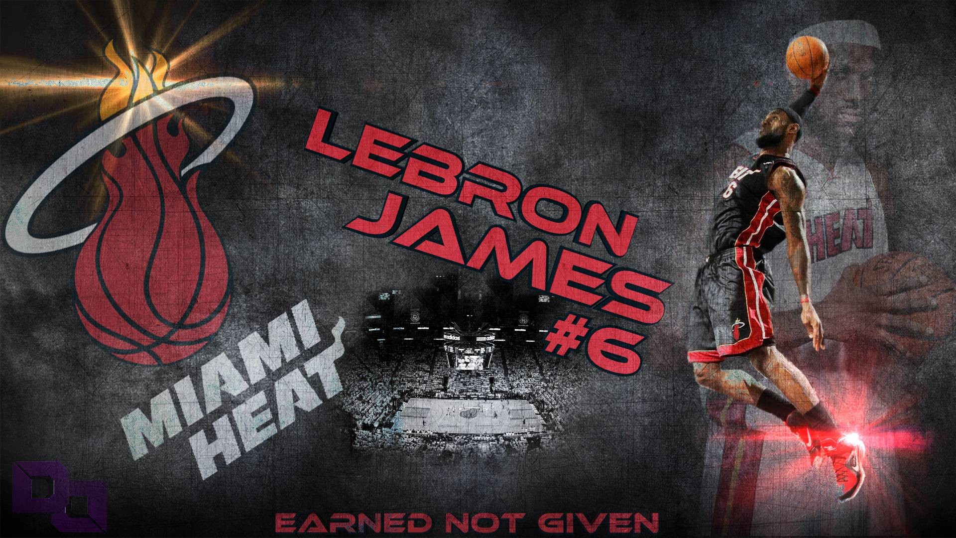LeBron James, Miami Heat, Earned Not Given, Logo, Numero 6, Full HD, sfondo Windows 11