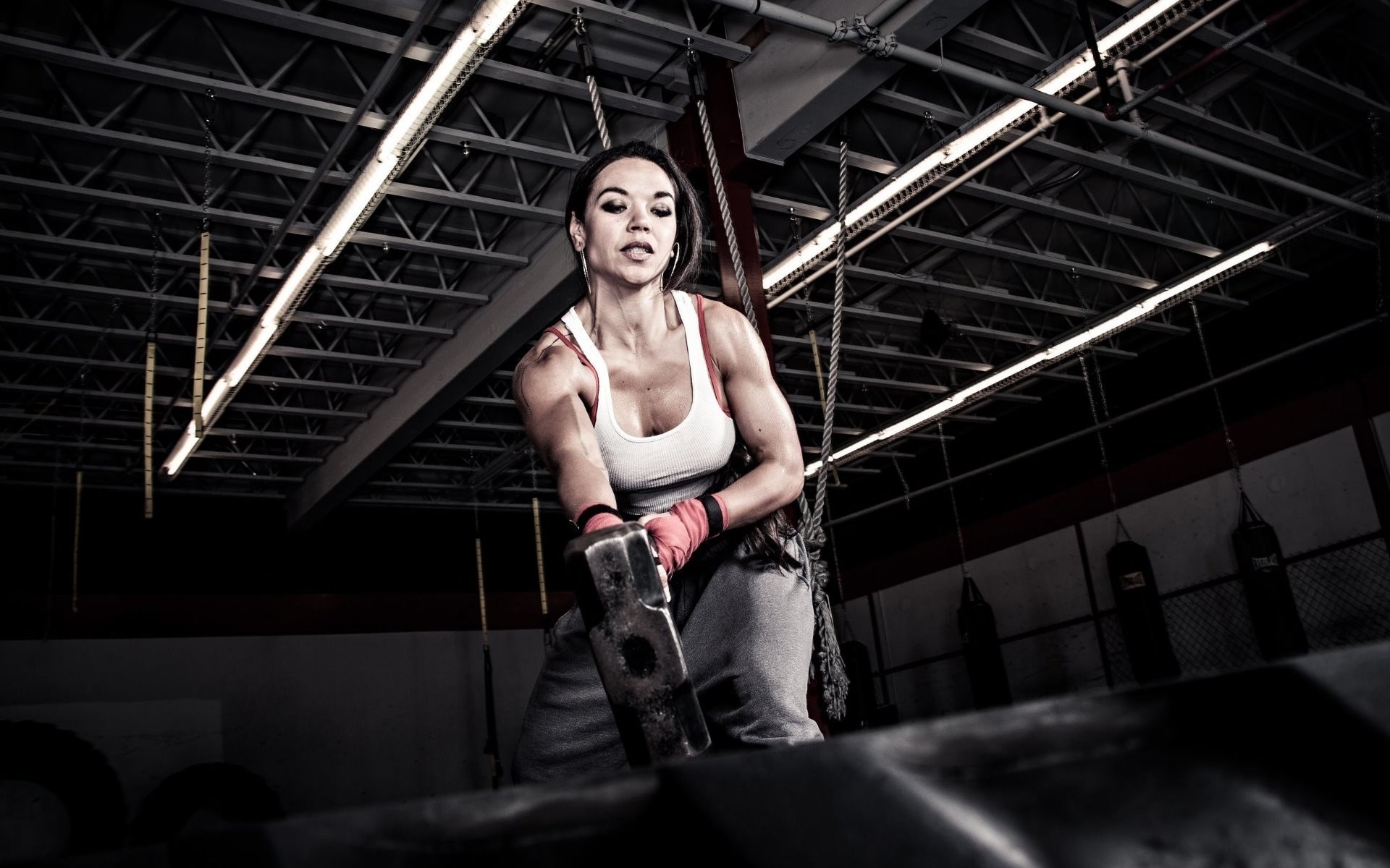 Atleta, Mazza, Palestra, Allenamento funzionale, 16:10 Full HD, wallpaper widescreen