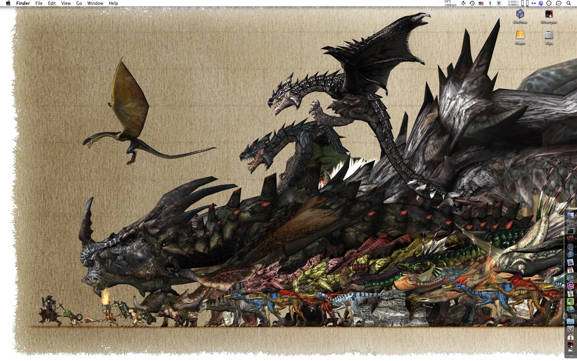 Monster Hunter, Mostri, Confronto dimensioni, Pergamena, 1920x1200, sfondo per PC