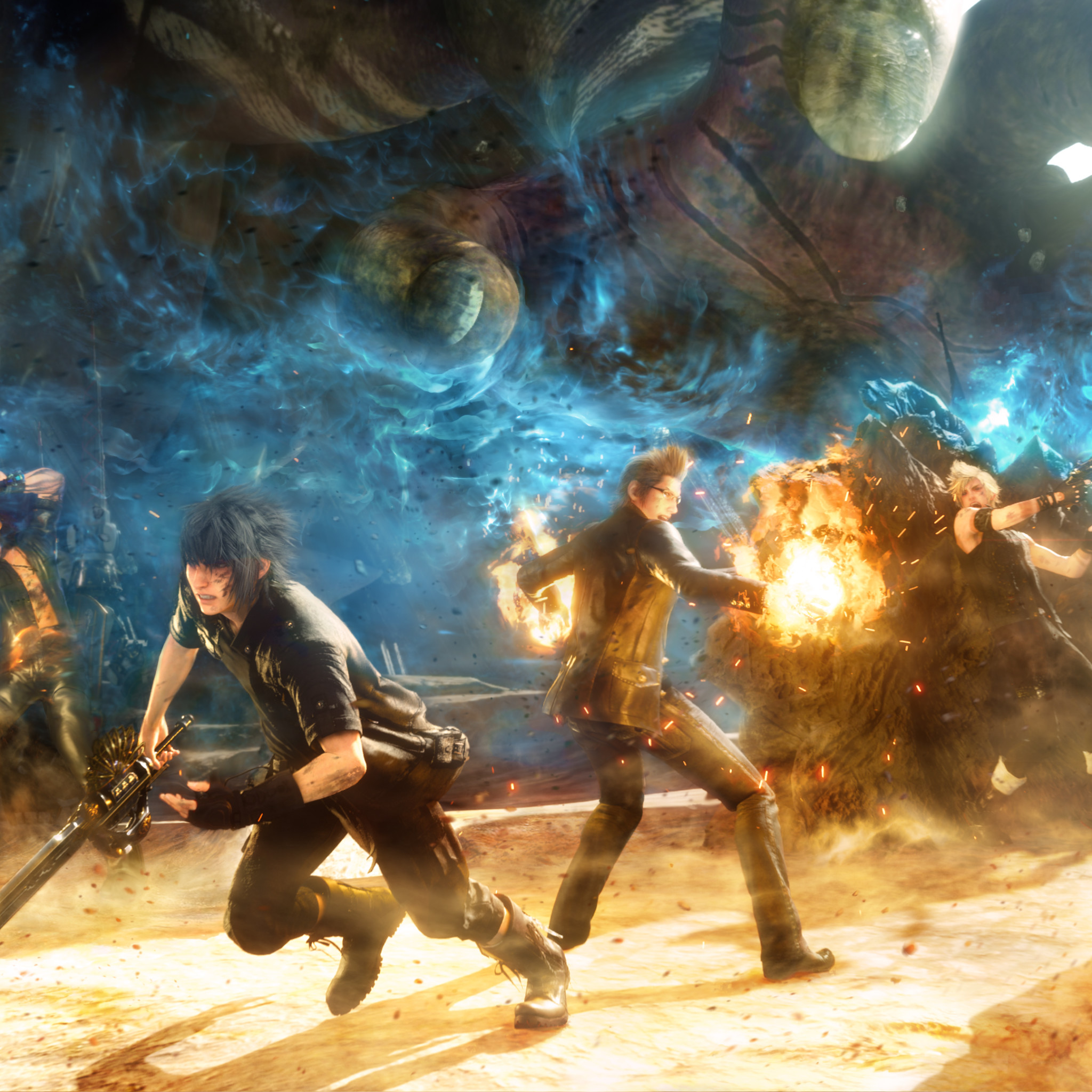 Noctis Lucis Caelum, Final Fantasy XV, Battaglia, Fuoco, Full HD, schermata di blocco iPad