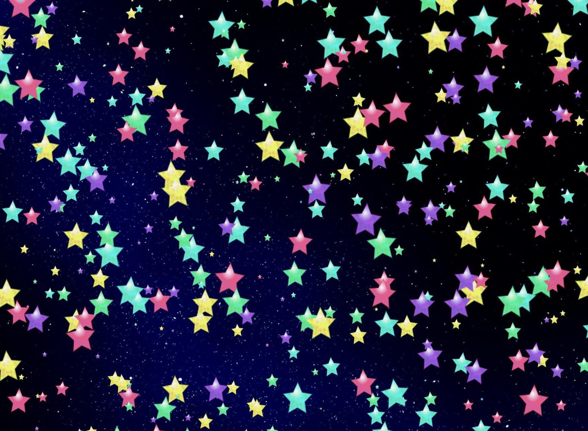 Stelle colorate, Motivo, Arcobaleno, Blu scuro, Full HD, sfondo per PC e portatile