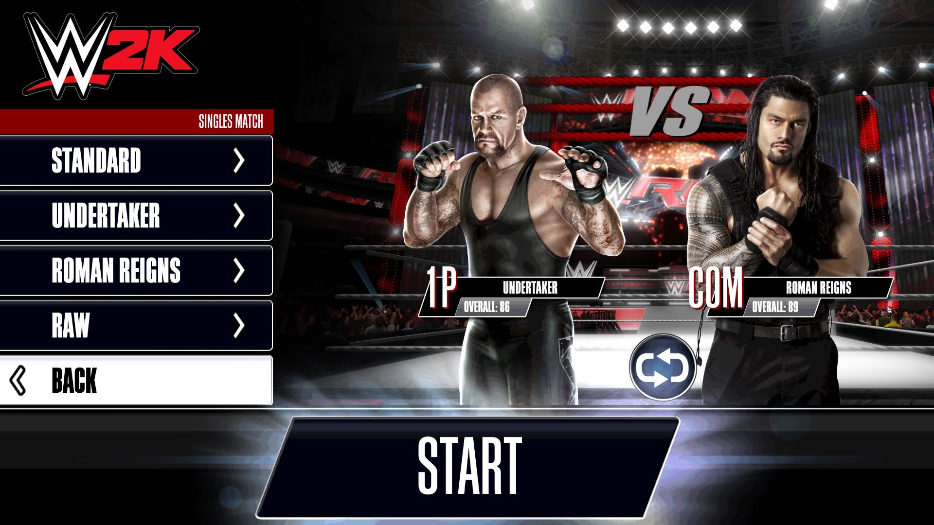 Roman Reigns, Undertaker, WWE 2K, Videogioco, Menu, Full HD, sfondo desktop