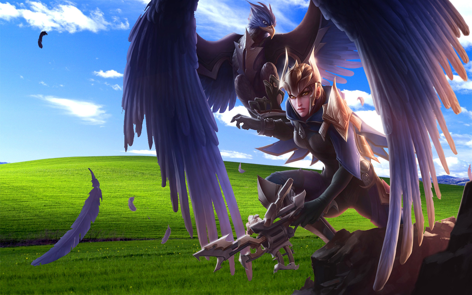 Quinn, League of Legends, Valor, Bliss, Windows XP, Full HD, sfondo per PC