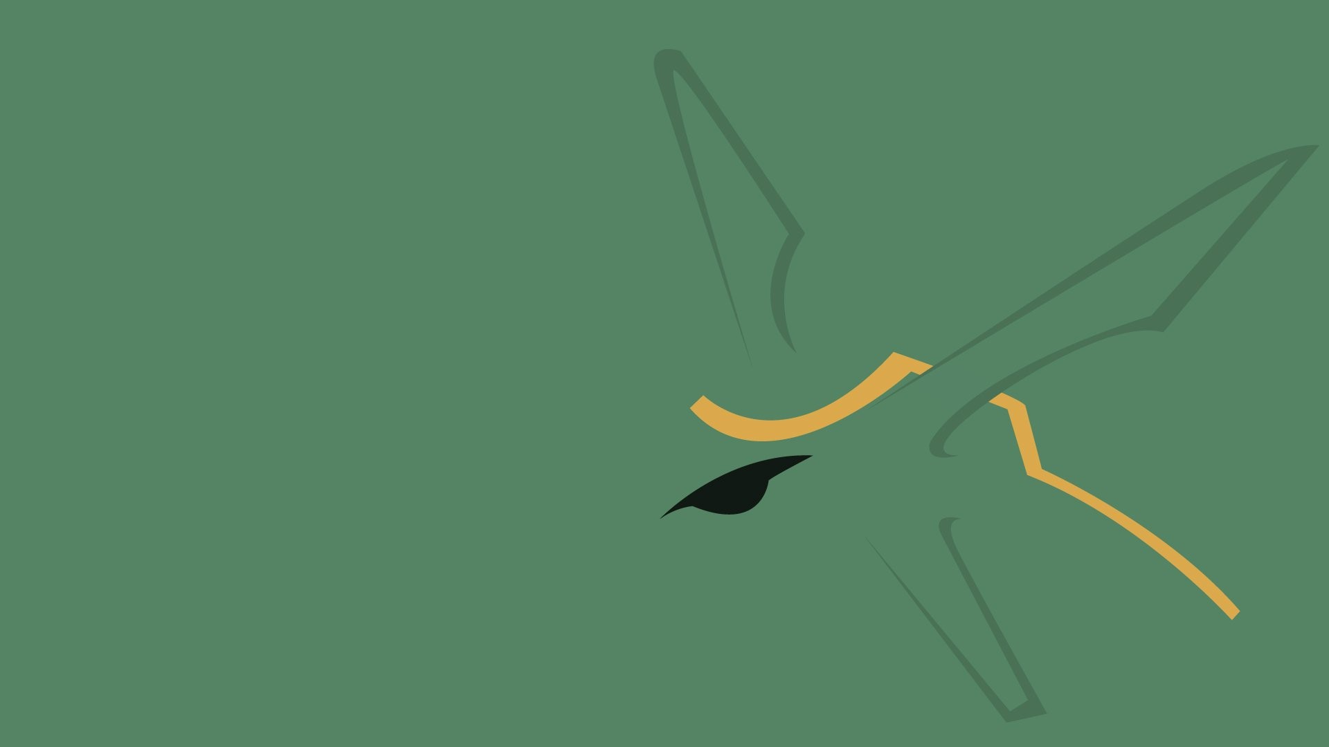Rayquaza, Pokémon, Minimalista, Sfondo verde, Full HD, wallpaper per portatile
