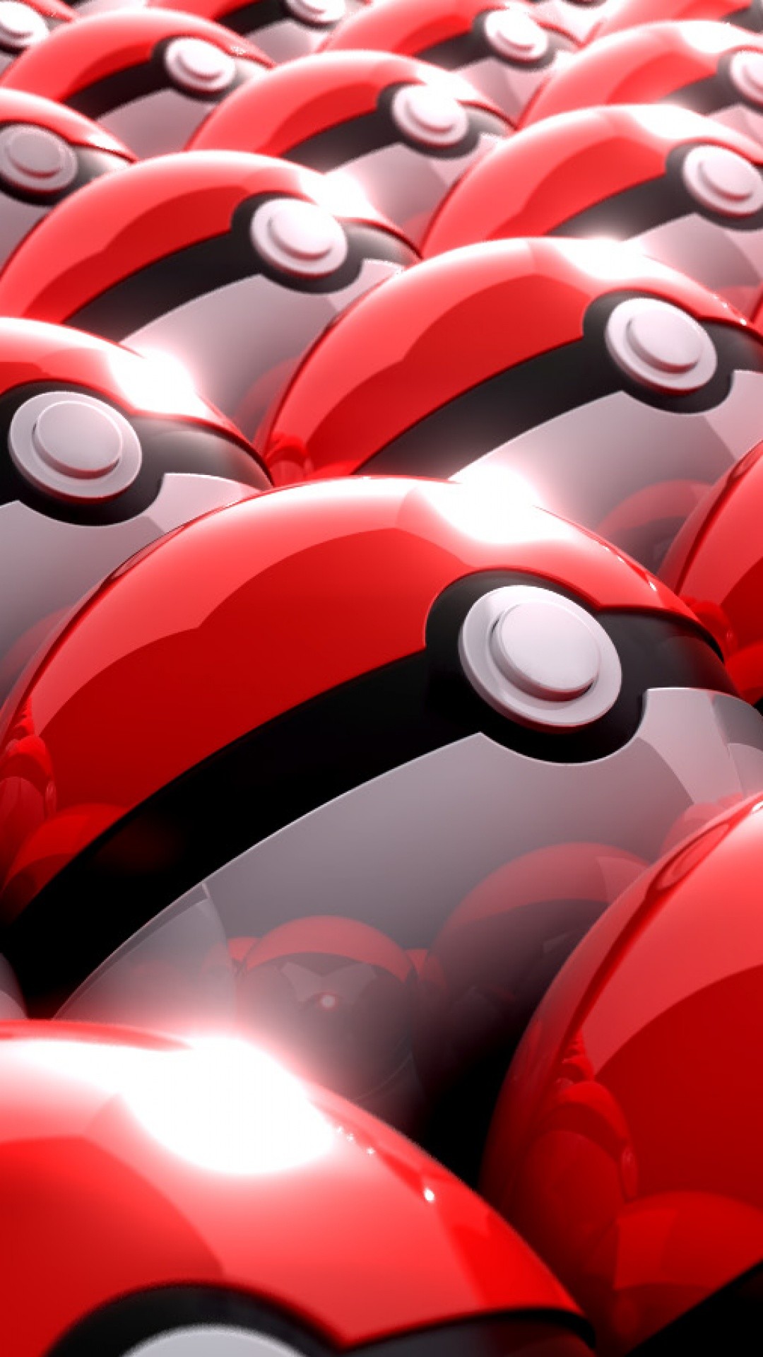 Poké Ball, Pokémon, Motivo, 3D, Rosso, Full HD, sfondo per smartphone
