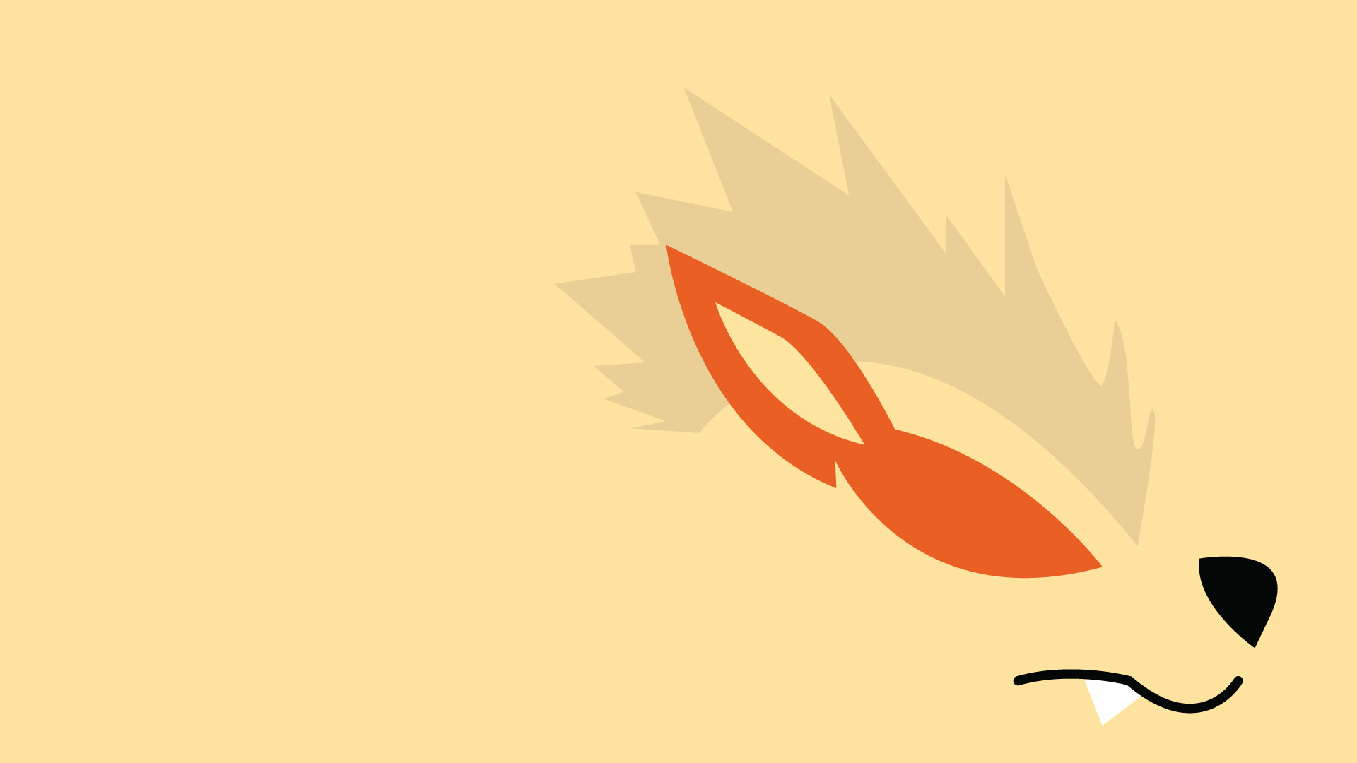 Arcanine, Pokémon, Flat design, Giallo, Full HD, sfondo per PC e portatile